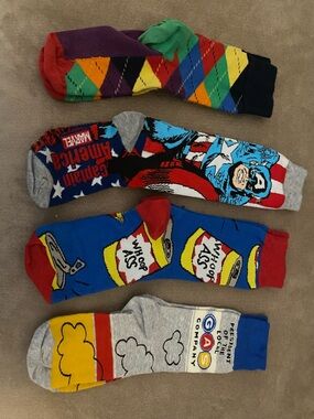 Assorted Men's Novelty Crew Socks - Multicolor